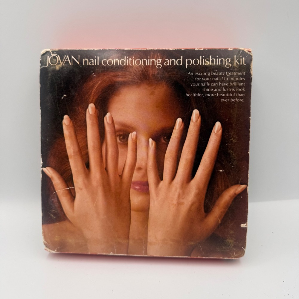 Vintage 1970s Jovan Nail Conditioning and Polishing Kit Retro Beauty Collectible